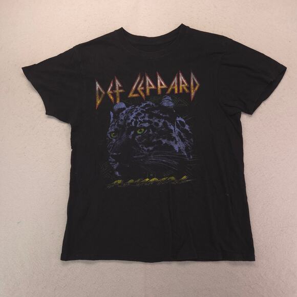 Def Leppard Band Graphic Crew Neck T Shirt Adult Mens Size Medium M Black - Picture 2 of 9